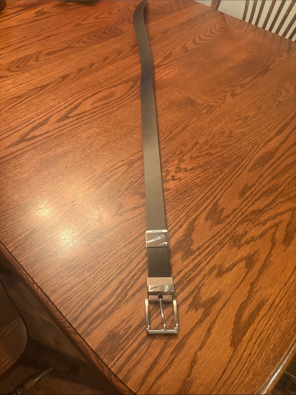 Nike Men's Dark Brown Belt with Silver Buckle